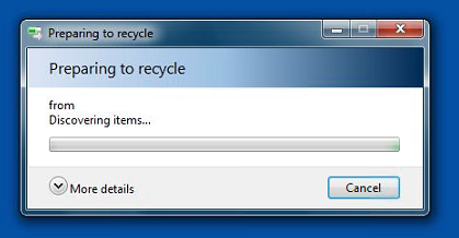 Dialog: Preparing to recycle