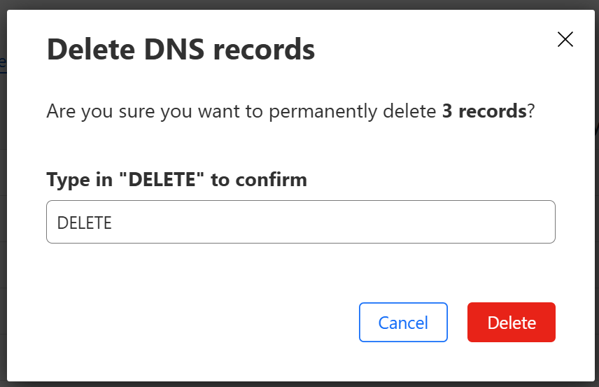 Type in “DELETE” to confirm